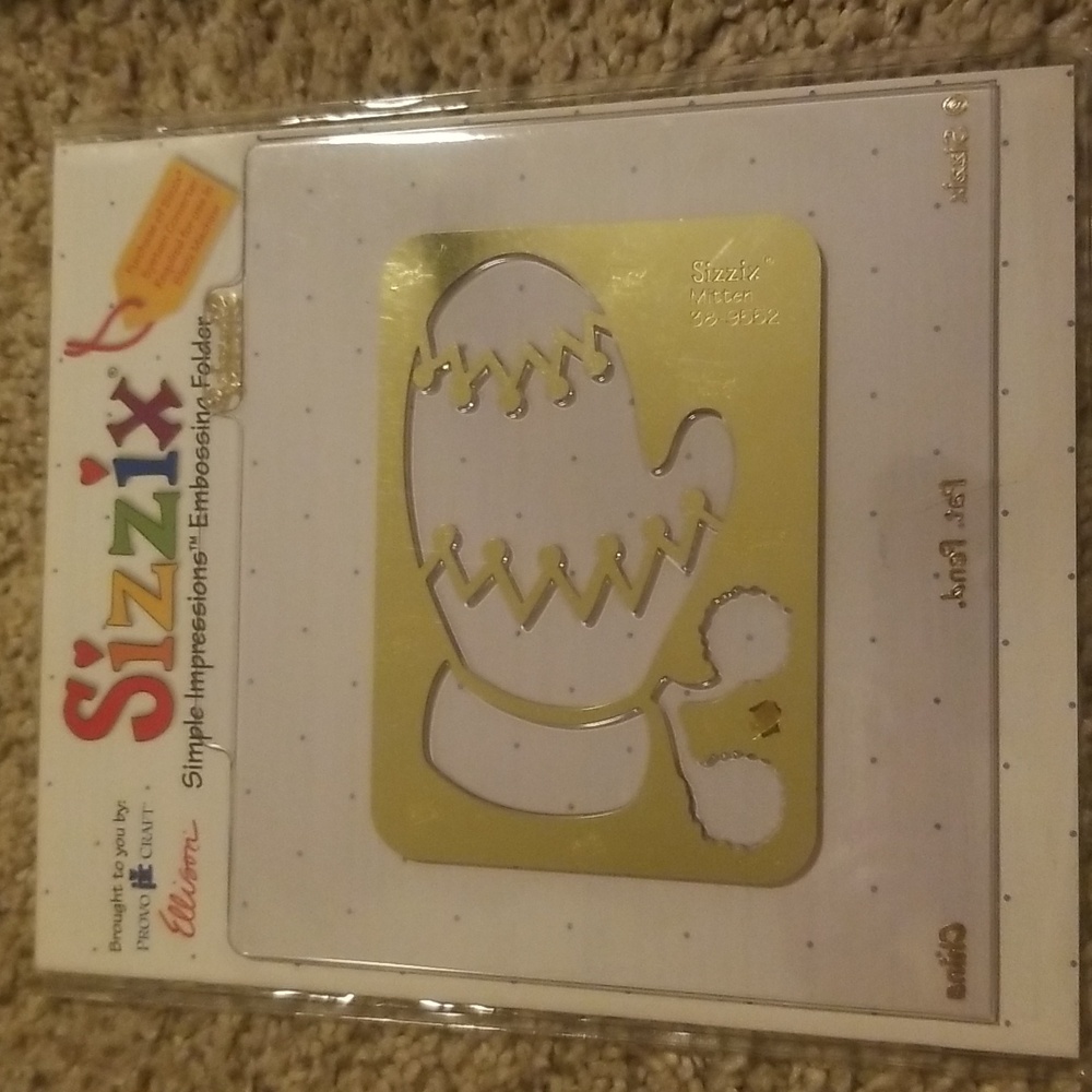 Sizzix Simple Impressions Embossing Folder Mitten.